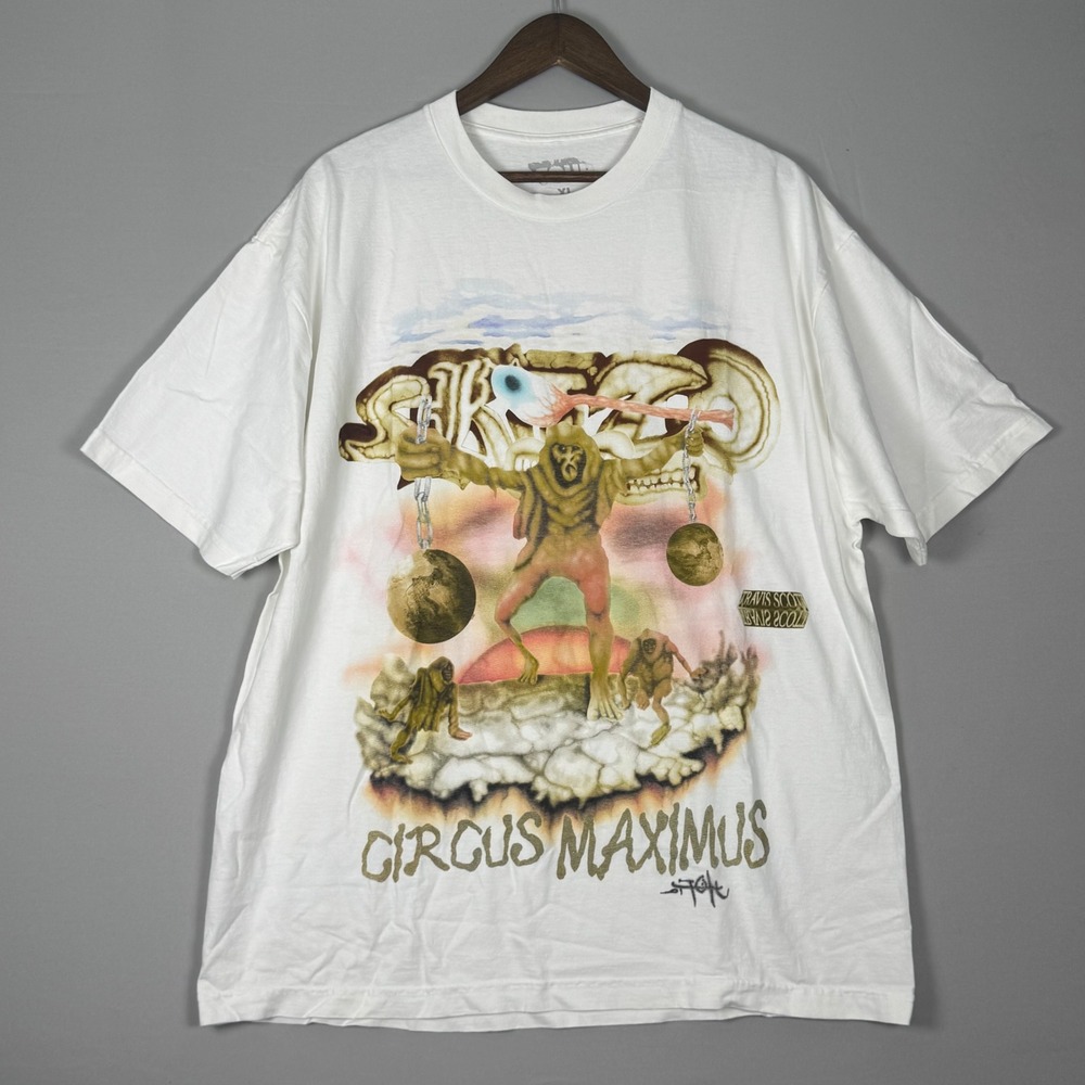 Travis Scott Circus Maximus Utopia Tour Shirt Mens XL White NWOT 2023 Graphic